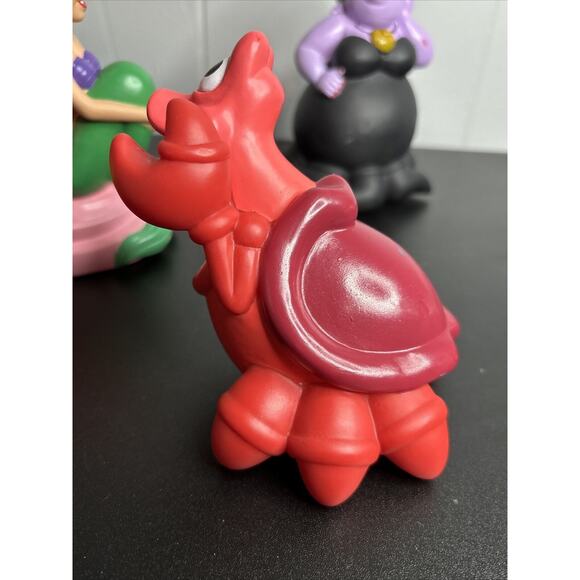 Vintage The Little Mermaid Bath Toy Lot - Ursula Flounder Sebastian Figures - Picture 11 of 16